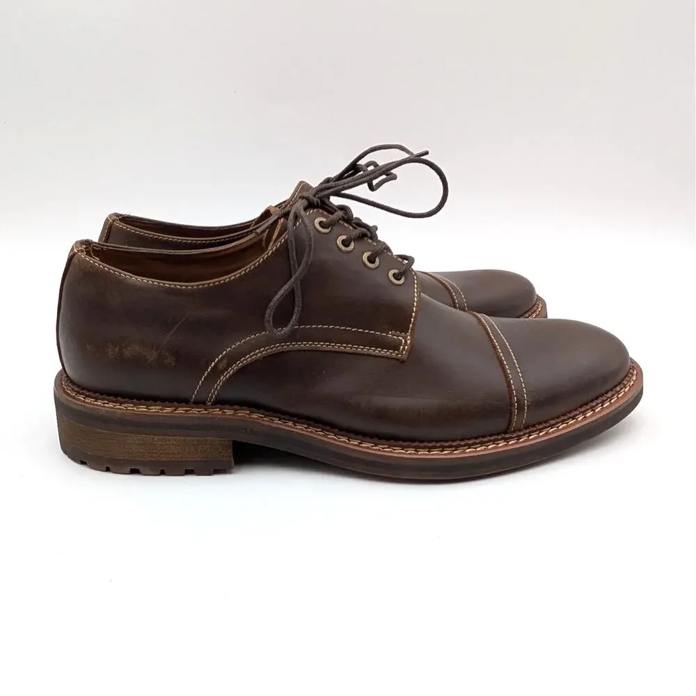 Steve Madden Nashh Lace-Up Oxford Shoes Men's Brown Leather Size US9M EU42